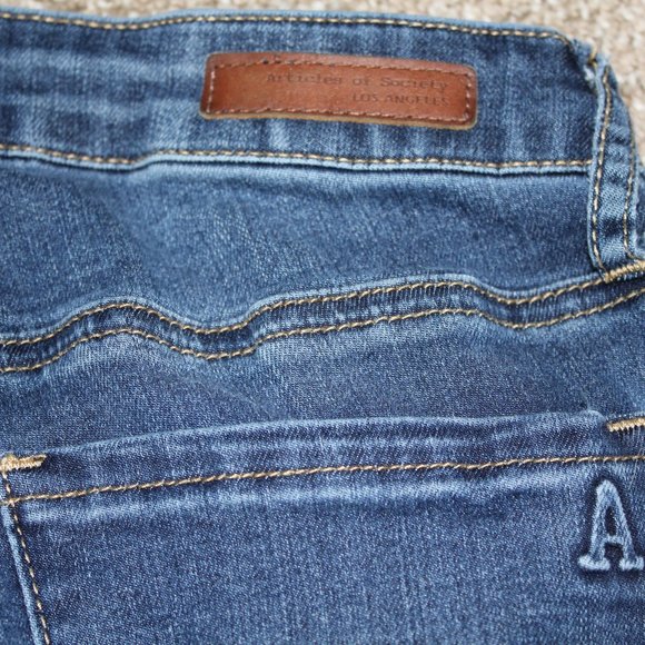 Articles of Society Dark Wash Camino Skinny Jeans Denim Pants Womens Size 25 - Picture 5 of 7